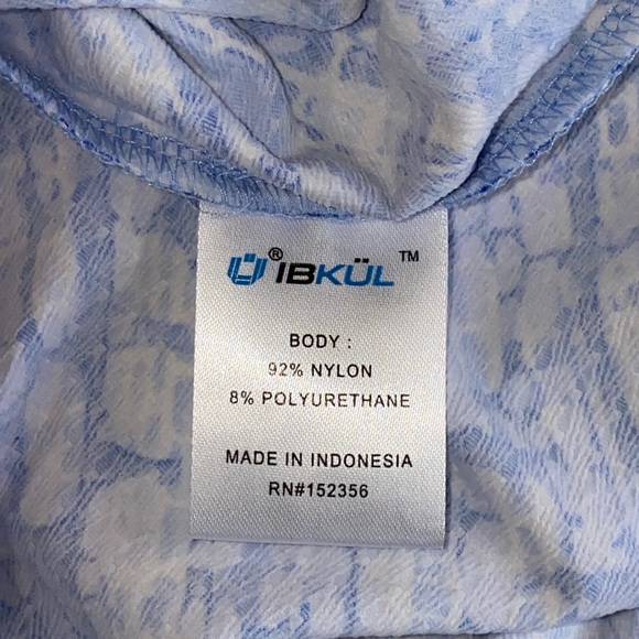 IBKUL Top Mock Neck Short sleeve Preppy Golf Tennis PickleBall Liz Denim Blue - Picture 7 of 11